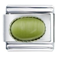 Italian Charms - oval beryl stone italian charm Image.