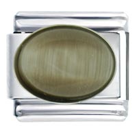 Italian Charms - tiger's eye oval italian charm Image.