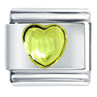 Italian Charms - yellow heart stone italian charm Image.