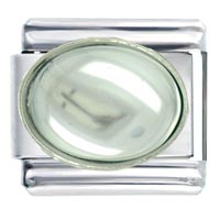 Italian Charms - oval april diamond color birthstone italian charm Image.