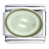 Italian Charms - june pearl color big oval birthstone italian charm Image.