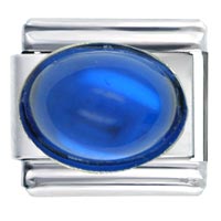 Italian Charms - september sapphire color big oval birthstone italian charm Image.