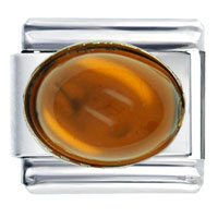Italian Charms - november topaz color big oval birthstone italian charm Image.