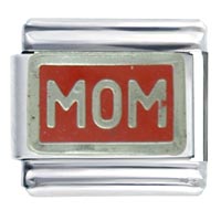 Italian Charms - silver plated mom italian charm Image.