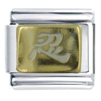 Italian Charms - chinese patience gold white italian charm Image.