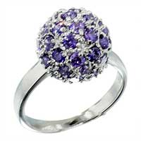 Rings - purple cz studded ring Image.