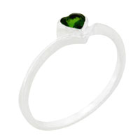 Rings - size 6 heart cut green cz ring Image.