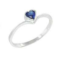Rings - heart cut cz sapphire ring Image.
