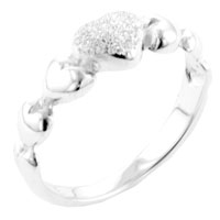 Rings - size 6 heart band 925 sterling silver ring Image.