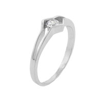 Sterling Silver Jewelry - size 6 cubic zirconia double chevron ring Image.