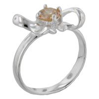Rings - size 6 round cut cz topaz bow ring Image.
