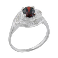 Rings - size 6 oval cut cz garnet twist ring Image.
