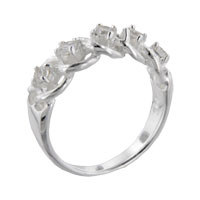 Rings - size 6 round cut cz braid ring Image.