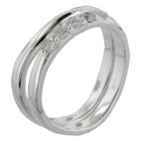 Rings - size 6 round cut cz curve ring set Image.