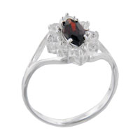 Rings - size 6 marquise cut cz garnet ring Image.