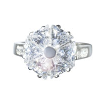 Rings - size 6 trillion cut cz pinwheel ring Image.