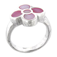 Rings - size 6 pink daisy mother of pearl ring Image.