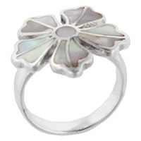 Rings - size 6 faux mother of pearl flower ring Image.