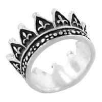 Rings - size 6 fleur de lis crown ring Image.