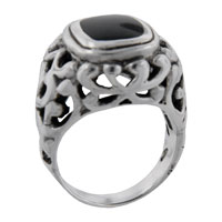 Rings - size 6 princess cut onyx vine black rings Image.