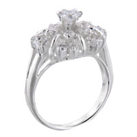 Rings - size 6 round cut cz carousel ring Image.