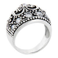Rings - size 6 round cut cz royal tiara ring Image.
