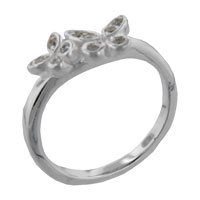 Rings - size 6 round cut cz butterfly duo ring Image.