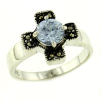Rings - size 7 lavender cz celtic cross ring Image.