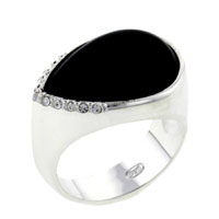 Rings - size 7 pear cut onyx black rings Image.