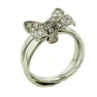 Rings - size 7 cz bow knot ring Image.