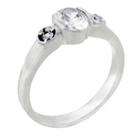 Rings - size 7 oval cut cz sterling silver ring Image.