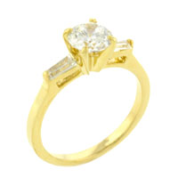 Rings - size 7 gold plated round cut cz ring Image.