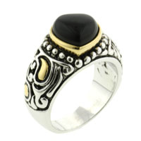 Rings - size 7 diagonal heart black rings Image.