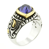 Rings - size 7 purple cz heart ring Image.