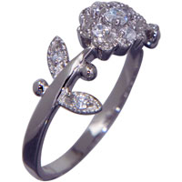 Rings - size 7 floral detail sterling silver ring Image.
