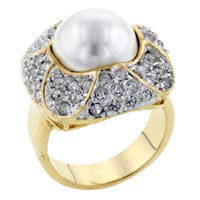 Rings - size 7 pearl with small cz ring Image.
