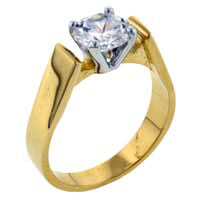 Rings - size 7 gold plated cathedral cubic zirconia ring Image.