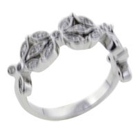 Rings - size 7 cz flowers ring Image.