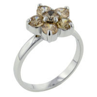 Rings - size 7 peach cz flower sterling silver ring Image.