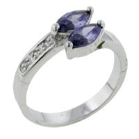  - size 7 double marqusie cut amethyst ring Image.