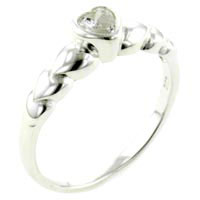 Rings - size 7 heart clear cz ring Image.