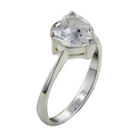 Rings - size 7 heart shaped cz with tapered band ring Image.