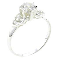 Rings - size 7 round cut cz center ring Image.