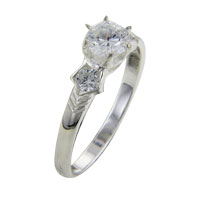 Rings - size 7 round cut cz with military insignias ring Image.