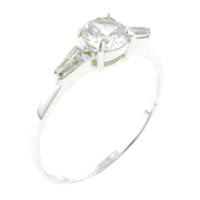 Rings - size 7 round cut cz baguette adorn ring Image.