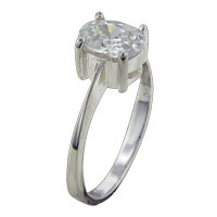 Rings - size 7 good oval cut cz ring Image.