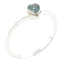Rings - size 7 heart cut cz aquamarine ring Image.