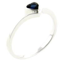 Rings - size 7 heart cut cz sapphire blue birthstone ring Image.