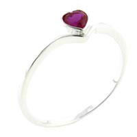 Rings - size 7 hearth cut cz hot pink ring Image.