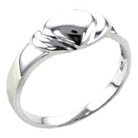 Rings - size 7 solid heart sterling silver ring Image.